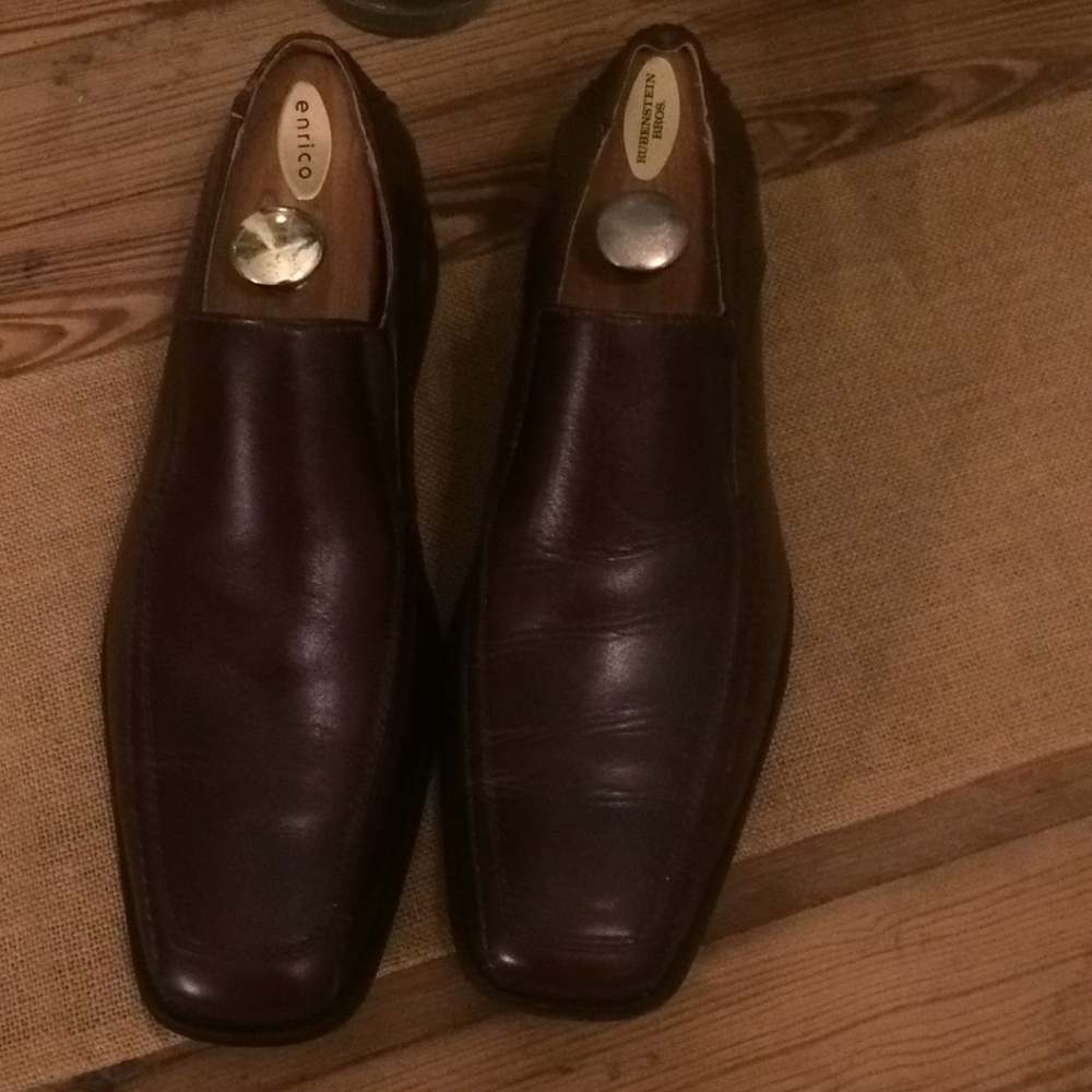 11.5 Joseph Abboud Brown Slip-On Dress Shoes.